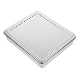 TOPPERFUN Backgeschirr Kastenformen aus Edelstahl Browniepfanne mit Deckel Gewürzbehälter Lasagnepfanne Brotbackform aus Edelstahl bedeckte Kuchenform Rostfreier Stahl Silver