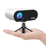 Mini Beamer WiFi Bluetooth, VISSPL 18000L Beamer Klein mit Stativ unterstützt Full HD 1080P, 50% Zoom, ±15° Trapezkorrektur, Mini Projektor Kompatibel mit HDMI, USB, AV, iOS, Android, PC, TV-Stick