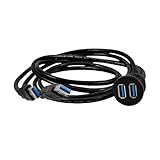 LOLIPPYY Dual USB Panel Mount Verlängerungskabel Auto Kompatibel für LKW Boot Motorrad Flexible USB Buchse Erweiterungskabel