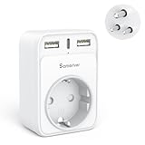 Reiseadapter Indien Adapter Deutschland Stecker Reisestecker Reiseadapter mit 2 USB 1USB C (3A) Steckdosenadapter Typ D für Sri Lanka, Indien, Nepal Indien Wand Ladegerät Ladestation (2PCS)