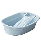 Waschbrettbecken mit integriertem Waschbrett, rutschfestem Plastik-Waschtub-Becken für Händewaschkleidung, Socken, kleine Artikel
