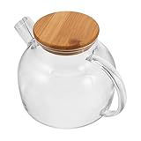VALICLUD Aus Glas Wasserkocher Glastopf Mit Deckel Kaffeekanne Für Herd Kleine Für Den Herd Restaurant - Glas Teekessel Herd Topf Mit Ausguss Transparent Bambus