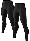 CL convallaria 2 Pack Thermo Unterhose Herren Lange Unterhosen Männer Innenfleece Thermounterwäsche Funktionsunterwäsche Skiunterwäsche für Winter