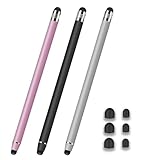 Jinpojun 3er Pack Tablet Stift für Alle Tablets, 2 in 1 Touchscreen Stift, Gummi Stylus Touch Pen für iPhone iPad Pro Mini Samsung Galaxy Surface Huawei Lenovo usw.