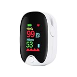 Pulsoximeter für Erwachsene mit Farbdisplay-LCD – Oximeter Finger Sauerstoff Blutsauerstoffmessgerät (SpO2) & Herzfrequenz-Monitor am Finger | 3-5 Sekunden Schnellmessung (weiß)