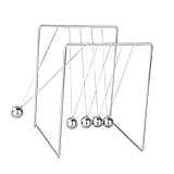 TOYANDONA Newton - Schmuck bu ̈ ro Dekoration Erwachsene metalldeko Schreibtisch Physics Toys pendel schwingen Experiment Gadgets Wiegenpendel Plasmakugel Mondkugel Silver