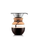 Bodum 11571-109 Pour Over Kaffeebereiter mit Permanentfilter 1 L, Mehrlagig, transparent, 14 x 16,3 x 20,2 cm