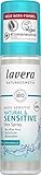 lavera, Deo Spray basis sensitiv NATURAL SENSITIVE 48 h vegan Naturkosmetik BioAloe Vera Natürliche Mineralien ohne Aluminium milde Rezeptur 48 Stunden Deo Schutz 75 ml