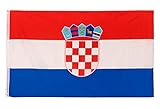 Aricona Kroatien Flagge 90x150 cm - Kroatische Nationalflagge mit Messing-Ösen - Wetterfeste Fahnen für Fahnenmast - 100% Polyester