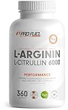 L-Arginin + L-Citrullin-Malat Kapseln 360x - optimal hochdosiert mit 6000 mg pro Tag aus L-Arginin (2400 mg) + L-Citrullin-Malat (3600 mg) - ohne Zusatzstoffe - laborgeprüft mit Zertifikat - vegan