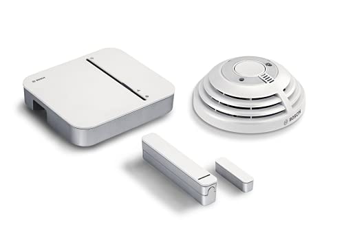 Bosch Smart Home Starter Set Einbruchschutz mit Rauchmelder und Tür-/Fensterkontakt, mit App Steuerung, kompatibel mit Apple Homekit - Amazon Edition