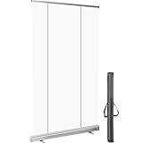 VEVOR 121x200 cm Bodenstehender Nieschutz transparente, Spuckschutz Trennwand tragbar, Roll-Up-Nieschutz Plakatständer durchsichtig, Freistehende Isolationsbarriere Kassen Cafés Banken Büro Salon