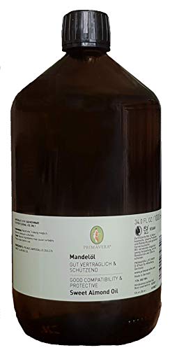PRIMAVERA Pflegeöl Mandelöl bio 1000 ml - Aromaöl, Naturkosmetik- pflegend, feuchtigkeitsspendend - vegan