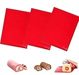 Caiyloxn 3 Stück Silikon Backmatte 30 x 25 cm Backblech Rollmatte Rutschfest Biskuitrollenmatte Silikonbackmatte für Kochen Backen Keksen