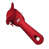 KUHN RIKON Auto Safety Dosenöffner rot, Sicherheitsdosenöffner, keine scharfen Kanten, fasst automatisch den Rand der Dose, sauber und sicher, 8 x 2.5 x 2.75