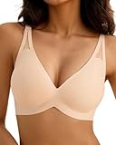SHARICCA BH Damen Ohne Bügel - Modisch Tief V Push UP BHS Softschalen Bustier Atmungsaktiv Bequem Bralette mit BH Verlängerung(Pink-1P02-XXL)
