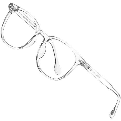 SIPLION Blaulichtfilter Brille Damen Herren ohne sehstärke Blockieren Blaulicht Gaming brille Computerbrille BL7555 Clear+white
