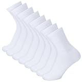 Apricitie 8 Paar Tennissocken Herren Damen,Sportsocken Damen Laufsocken Weiße Socken Damen Herren,39-42,Weiß