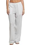 Urban Classics Women's TB7472-Ladies Structured Striped Relaxed Fit Pants, Offwhite/Black, XS