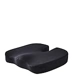 Sitzkissen Orthopädisch Sitzring HämorrhoidenSteißbein Kissen, Donut Sitzring für Auto, Sofa, Büro & Rollstuhl, Schwarz 45 * 35 * 7cm (Schwarz-Weicher,Gel)