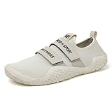 ZHENSI Kreuzhebe-Schuhe, Männer Frauen Kniebeugen-Gewichtheber-Schuhe Indoor-Gymnastik-Barfuß-Cross-Trainer-Schuhe,Beige,36 EU