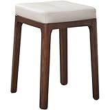Moderner Schminkhocker aus Holz, gepolsterter quadratischer Sitz, Massivholz, Make-up-Hocker, kleiner Ess- und Veranda-Hocker, vielseitiger Wickelschuh und Klavierhocker für Heimdekoration