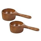 POPETPOP 2 Stück Messlöffel Aus Holz Esslöffel Messlöffel Messbecher Aus Holz Salzschaufel Messlöffel Für Kaffee Proteinpulver Löffel Kaffeemesslöffel Löffel Messen Maßlöffel Aus Holz