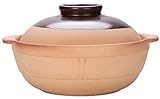 Keramik-Kochtopf aus Ton mit leicht anzuhebendem Deckel, Schmortopf aus Ton – hochtemperaturbeständiger Auflauf, Suppentopf für Gasherd, 2000 ml (1500 ml)
