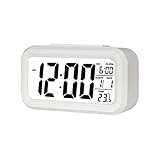 Jsdoin Digitaler Wecker, Wecker mit Große LED Temperaturanzeige, Snooze Zeit, Leuchtdisplay, Datumsanzeige, Schlafzimmer, Badezimmeruhr Und Bür