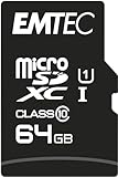 Emtec ECMSDM64GXC10 EliteGold 64GB microSDXC Speicherkarte - Highspeed, SD-Adapter UHS-I, U1, bis 85 MB/Sek
