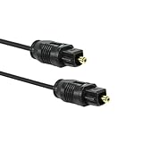 OcioDual Optisches Toslink Kabel 2m Faseroptik Optic Fiber Audio LWL SPDIF M/M Schwarz fur TV Optical Audio Cable Audiokabel