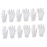 OKUMEYR 10 Paar Baumwoll-Handschuhe hygiene handschuhe gardening gloves work gloves feuchtigkeitsspendende Baumwollhandschuhe Etikette Handschuhe Arbeitshandschuhe Industriehandschuhe Weiß