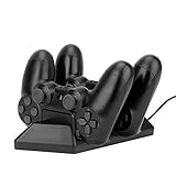 NiTHO PS4 Controller Ladestation, Twin Controller Docking Station Kompatibel mit Playstation 4, Controller Ladegerät Charger für Playstation 4/PS4 Slim/PS4 Pro - Schwarz