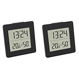 TFA Dostmann Digitales Thermo-Hygrometer, 30.5038.01, zur Raumklimakontrolle, Innentemperatur und Luftfeuchtigkeit, schwarz,L 94 x B 37 x H 94 mm (Packung mit 2)