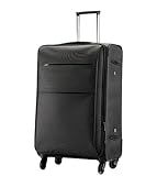 RUVOO Koffer Trolley Reisekoffer Erweiterbares Softside-Handgepäck Mit Spinnerrädern, Leichter Aufrechter Koffer Koffer Gepäck Rollkoffer (Color : A, Size : 22in)
