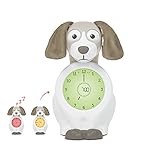 ZAZU Kids Davy Hund - Pädagogischer Wecker & Schlaftrainer für Kinder, LED Kinderwecker, Intelligentes Schlafen & Aufwachen, Mädchen & Jungen (Taupe)