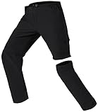 Mesing Herren Wanderhose Zip Off Wasserdicht Softshellhose Atmungsaktiv Arbeitshose Trekkinghose Sommer Schnell Trockend Leicht Outdoorhose Funktionshose KZ2755M-Black2-L