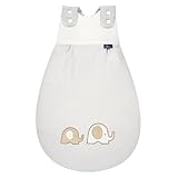 Alvi Baby Mäxchen Außensack Baumwolle Jersey Schlafsack Babyschlafsack Ganzjahresschlafsack Kinderschlafsack mitwachsen (Elefant, 62-68)