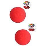 Amosfun 2 Stücke Karneval Rentier Requisiten Eine Rote Schaum Nasen Zirkus Maskerade Kostüm Santa Cosplay Cospaly Clown Größe Nase Für Zubehör Party Kleid