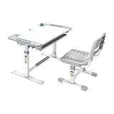 Spacetronik Höhenverstellbarer Kinderschreibtisch mit Stuhl Set, Ergonomischer Schreibtisch Kinder 80x50 cm mit Neigbarer Tischplatte & Schublade, Mitwachsendes Kindertisch Stuhl Set