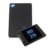 SIMPLETEK - Externes 2,5″ SATA HDD/SSD Festplattengehäuse mit vorinstallierter 2TB HDD, USB 3.0 Plug & Play - Schwarz