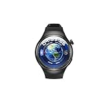 Android 4G Smartwatch mit SIM-Karte, GPS, 2GB RAM 16GB ROM, 1,4' AMOLED Touch Screen, WLAN Schrittzähler, Herzfrequenz-Monitor, Weltanzeige und längere Akkulaufzeit, Uni Smartwatch Schwarz (Schwarz)