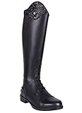 QHP Leder-Reitstiefel Romy für Kinder mit austauschbarem Design ! Schwarz, normale Wadenweite (39, Schwarz)