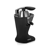 Princess Citrus Juicer – Zitruspresse mit 2 Presskegeln – Edelstahl-Fruchtfleischfilter– Schwarz – 201857