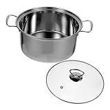 Cabilock Suppentopf aus Edelstahl Küchentopf Kochtopf für den Haushalt Kochtopf für die Küche kleiner Topf non stick pan antihaft pfanne Suppentopf Küchenwaren Rostfreier Stahl Silver