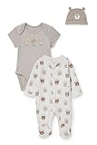 C&A Set Baby Unisex Baumwolle Body Fit Bedruckt|Unifarben|Motivprint grau 62