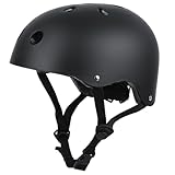 LeapBeast Skaterhelm Fahrradhelm, Belüftung | Sicherheit | leicht | Skateboarding Helm für Fahrrad Skateboard Scooter BMX Kind Erwachsene (Schwarz, L)