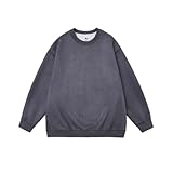 MEIMIYI Sweatshirt Herren Casual Mode Farbkontrast Langärmeliges Sweatshirt Herren Slim Fit Rundhals Pullover Herren Klassisch All-Match Sweatshirt Herren E-Dark Grey S