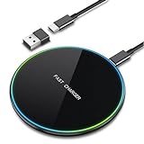 Wireless Charger 15W, Kabelloses Ladegerät Induktive Ladestation für iPhone 15/14/13/12/11 Pro Max/XS/XR/8, Induktionsladegerät Qi Ladestation für Samsung Galaxy S23/S22/S21/Note 20,Huawei,Xiaomi