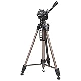 Hama Kamera Stativ Star 61 (Leichtes Dreibeinstativ mit 3-Wege-Kopf, Fotostativ mit 60-153cm Höhe, Tripod inkl. Tragetasche, Kamerastativ passend für Spigelreflex- und Systemkameras) Champagner